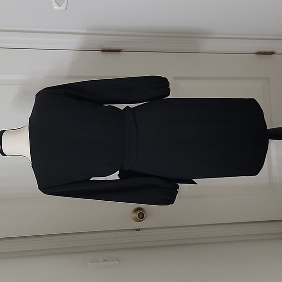 J. Crew Size 00 Black Long Sleeve Wrap Dress, Excellent Used Condition - Picture 5 of 14
